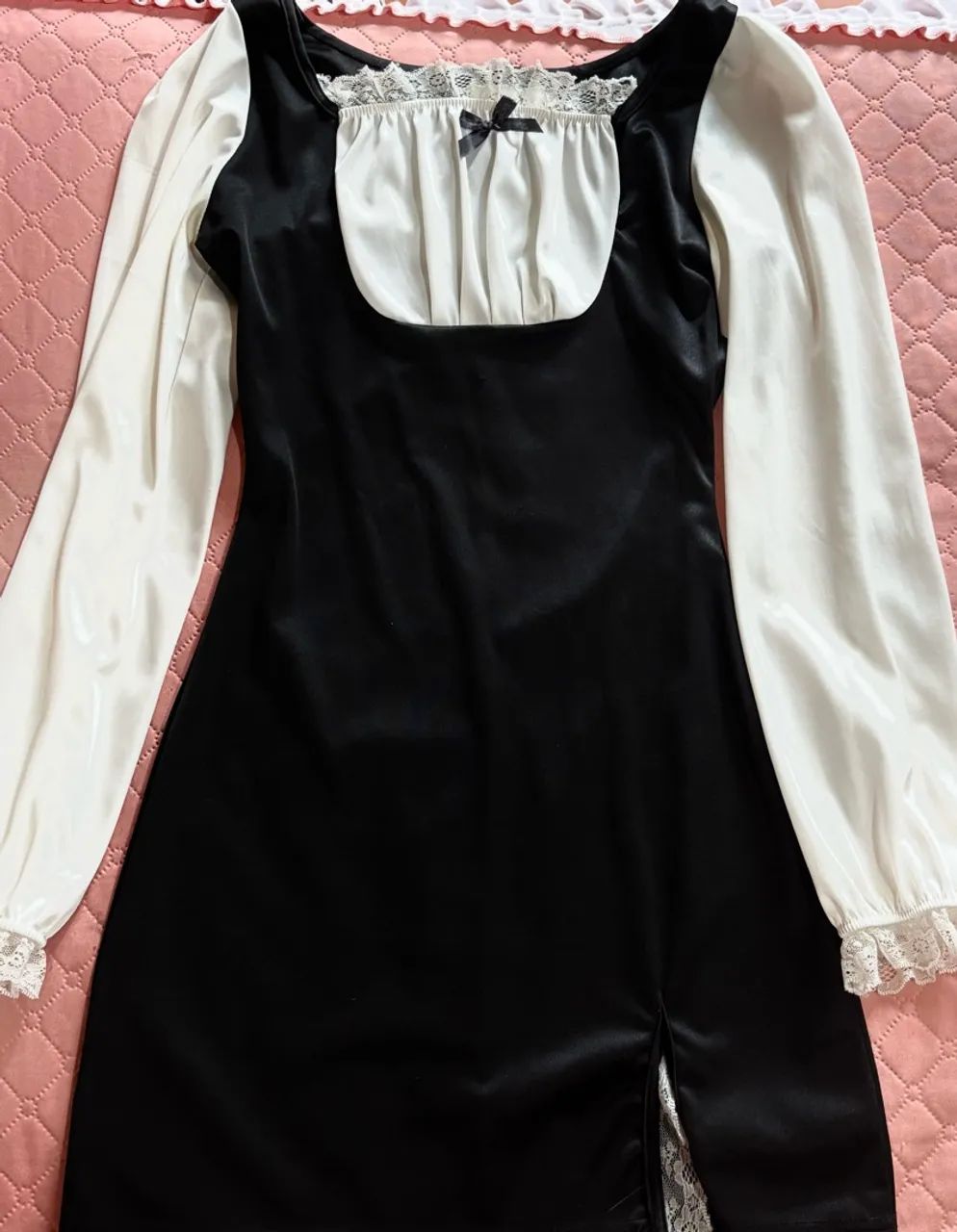 VESTIDO PRETO E BRANCO ELEGANTE  - Foto 2