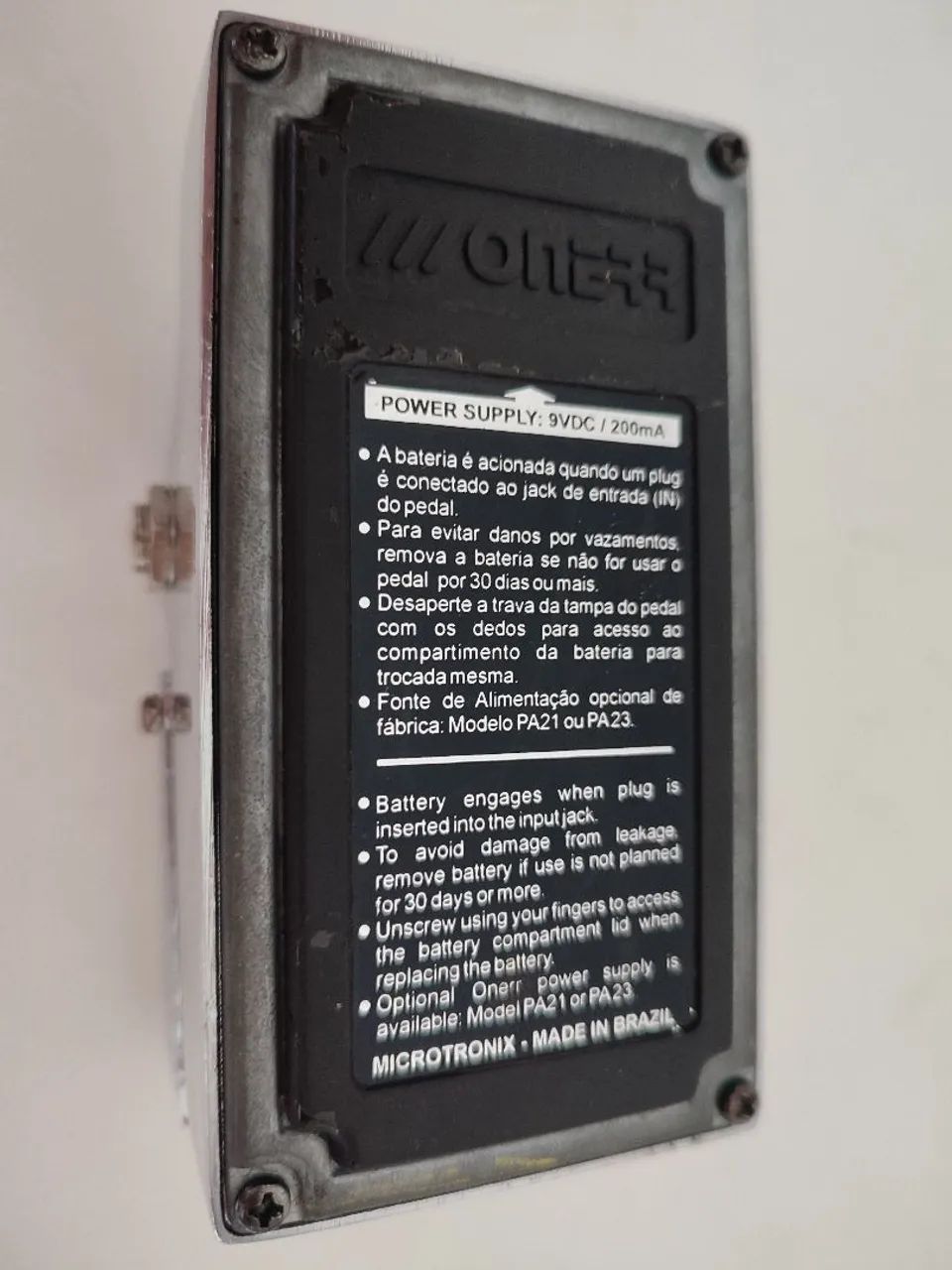 Pedal Onerr Nitrogen Chorus Stereo Cromado para Guitarra Nacional