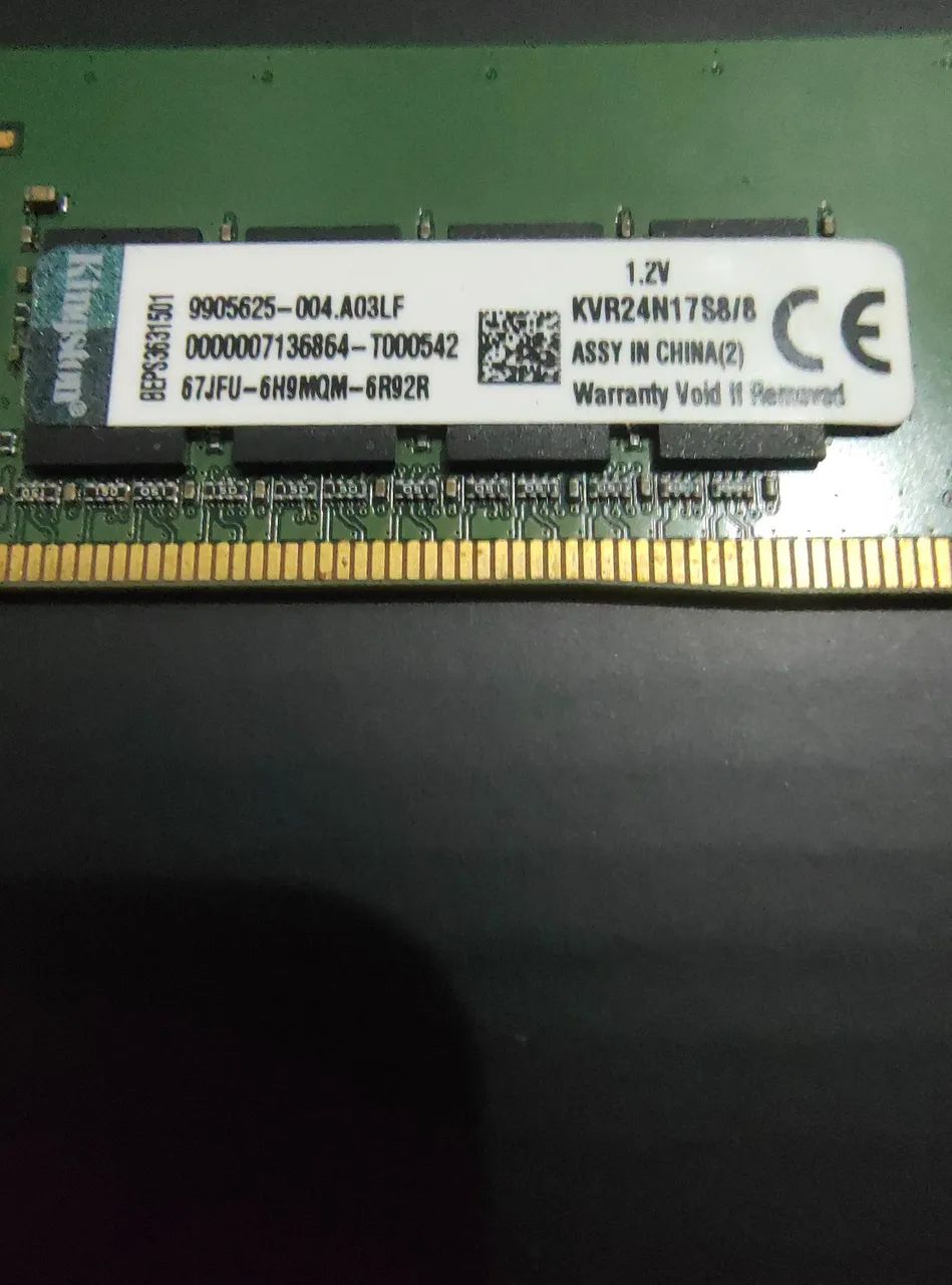 Memória ram Kingston 8G ddr4