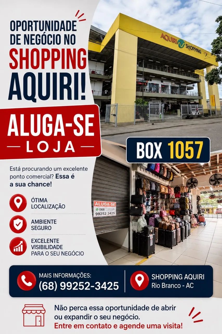 Alugo loja no shopping Aquiri