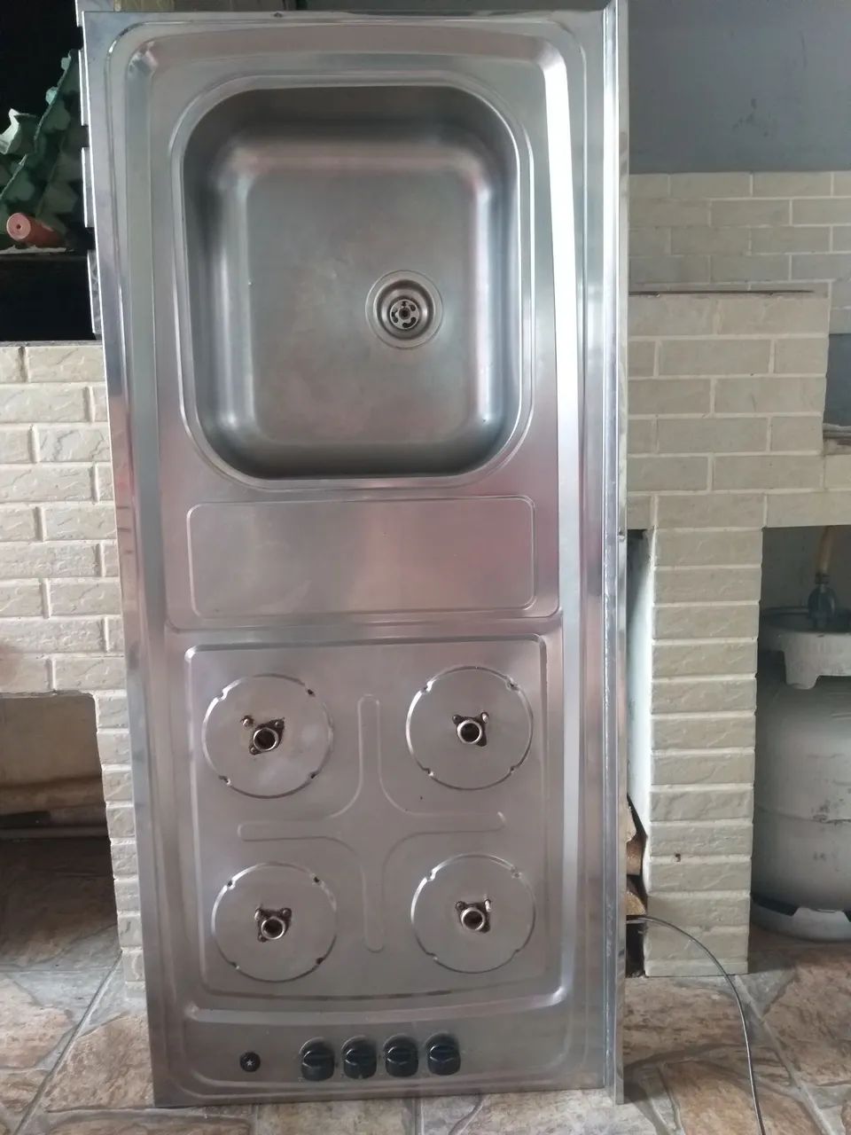 Stove with Stainless Steel Sink