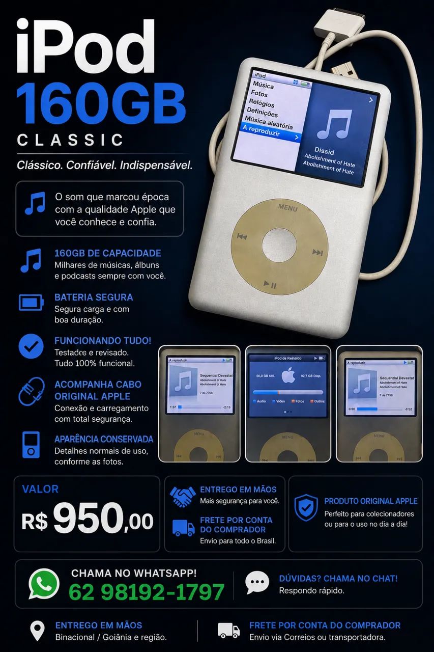 IPOD Classic 160gb o melhor modelo
