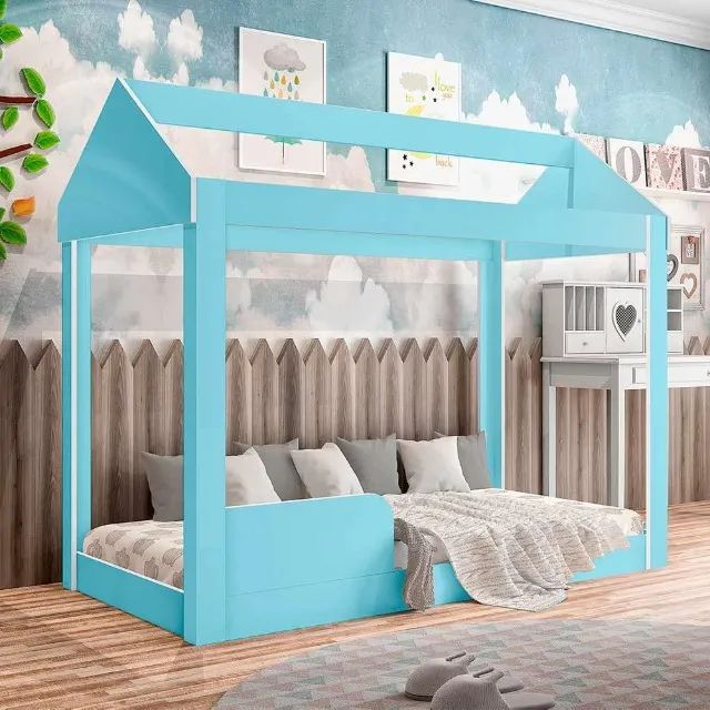 Cama Infantil Montessoriana Crystal Baby Azul J&A Moveis - Entrega Rápida! 