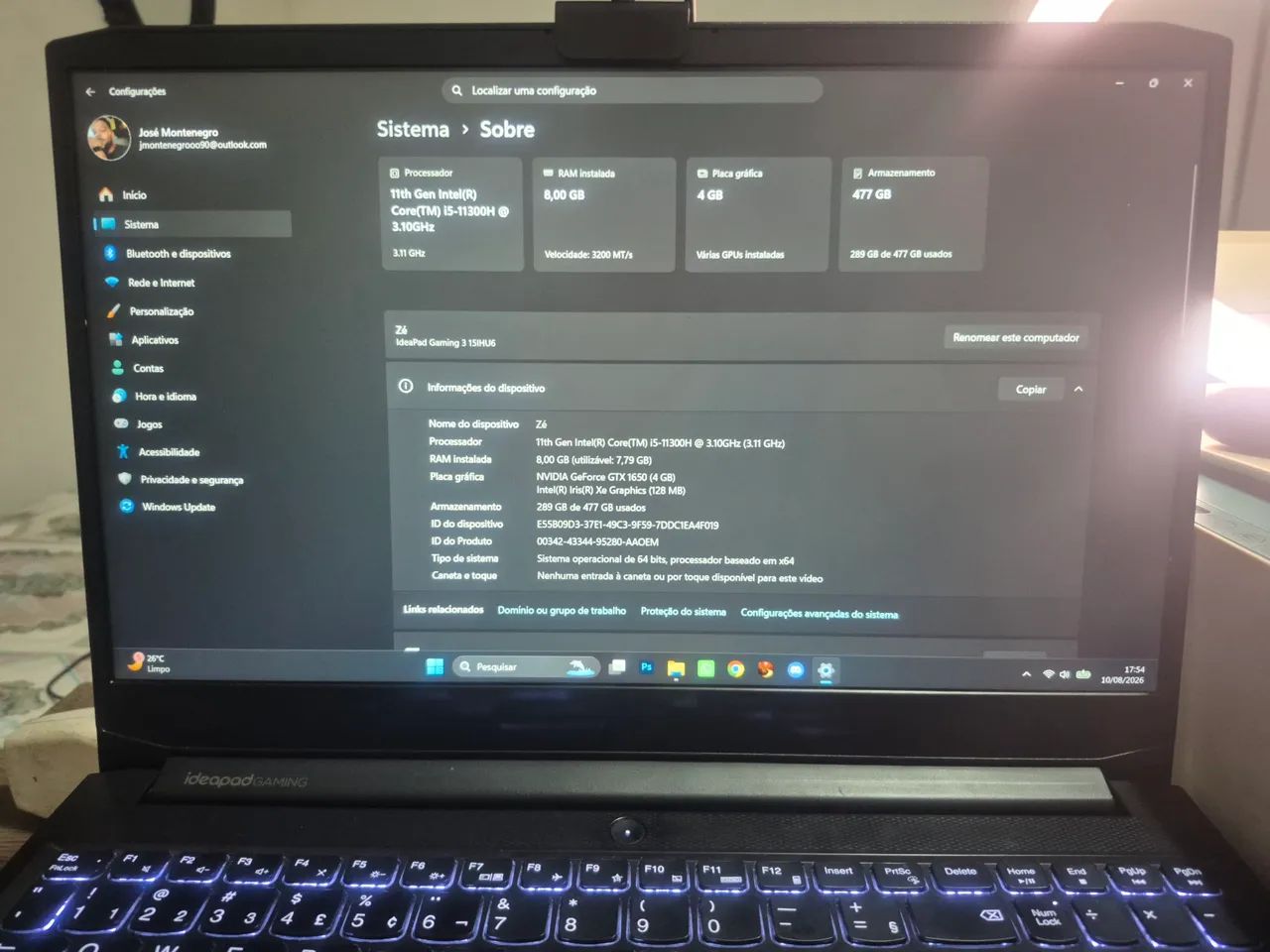 NOTEBOOK GAMER IdeaPad Gaming 3 15IHU6 - Foto 3