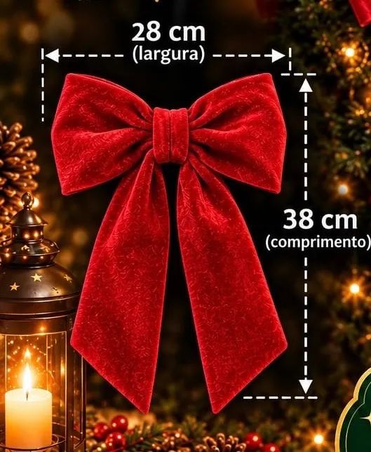 Laço de Natal de veludo  - Foto 3