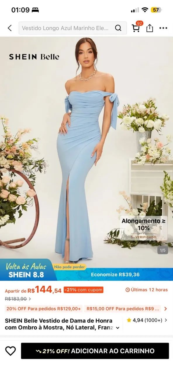 Vestido de Dama de honra roda Bebê 