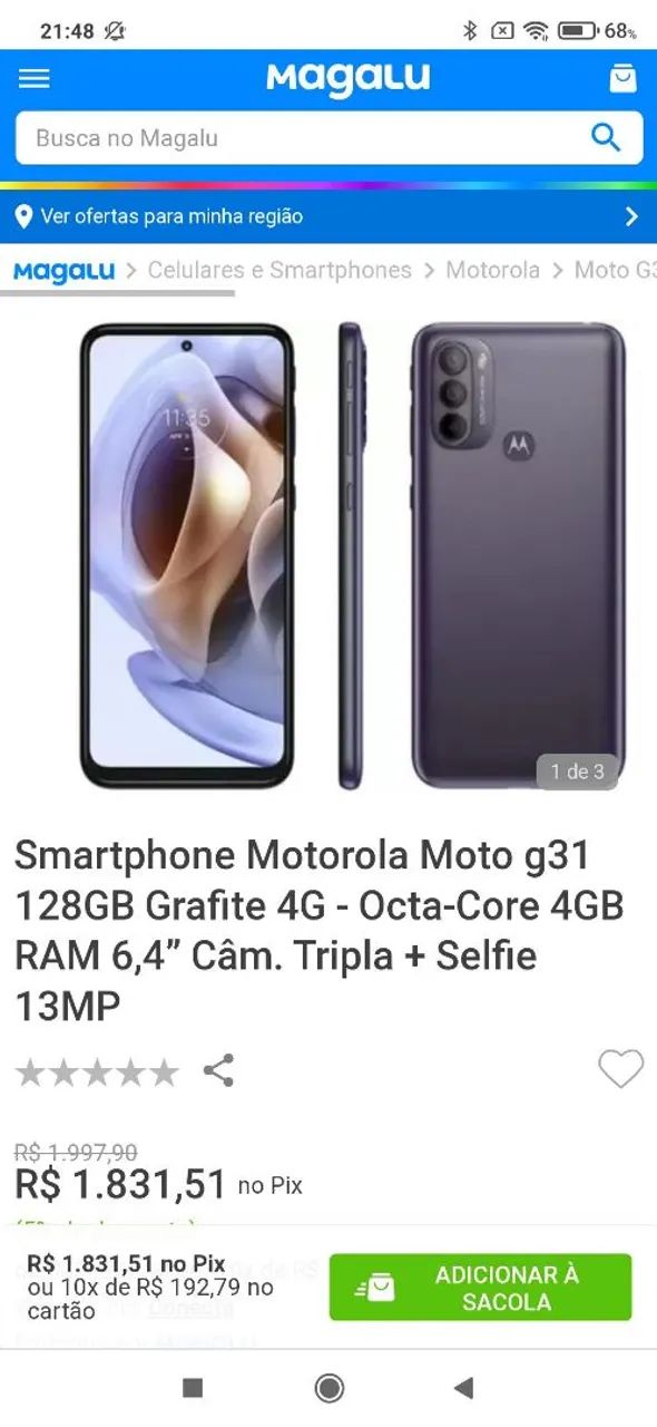 CELULAR MOTO G31 128G - Foto 2