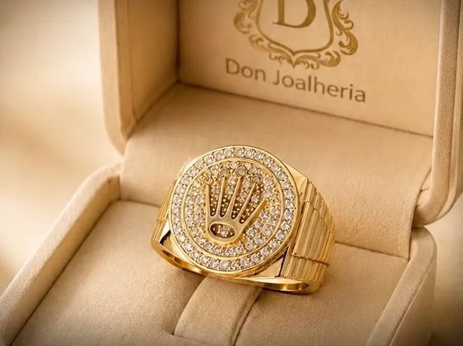 Anel Coroa Diamond em Ouro 18k 750