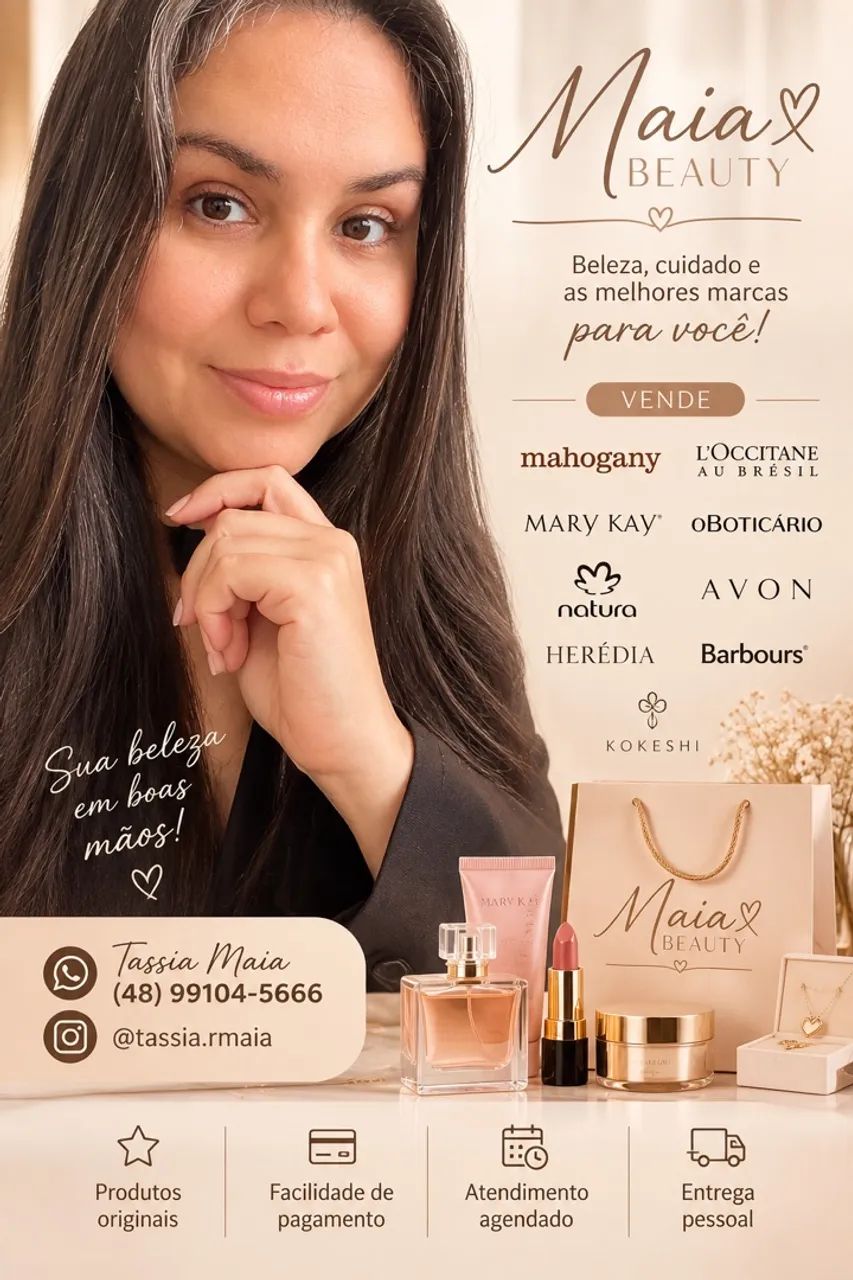 Cosméticos, maquiagens, perfumes e semijoias