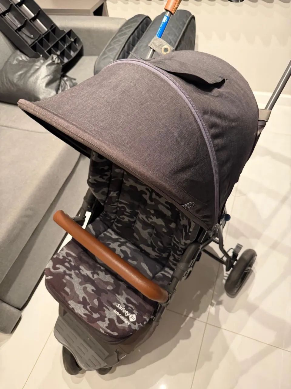 Vendo Carrinho de bebê Treviso 3 Woven Black com Couro - Foto 4