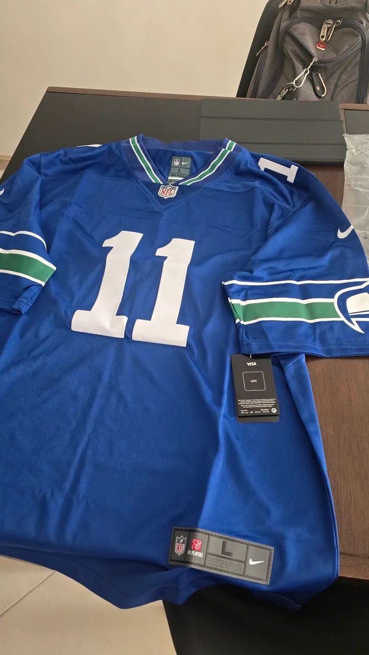 Camisa Jersey Seahawks Throwback 11 Smith-Njigba tamanho G - Foto 2