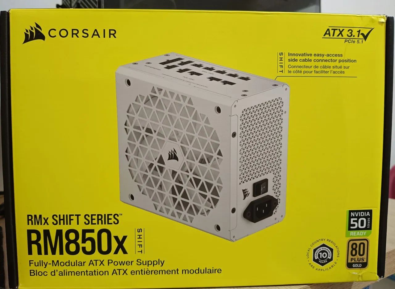 FONTE CORSAIR RM850X SHIFT BRANCA