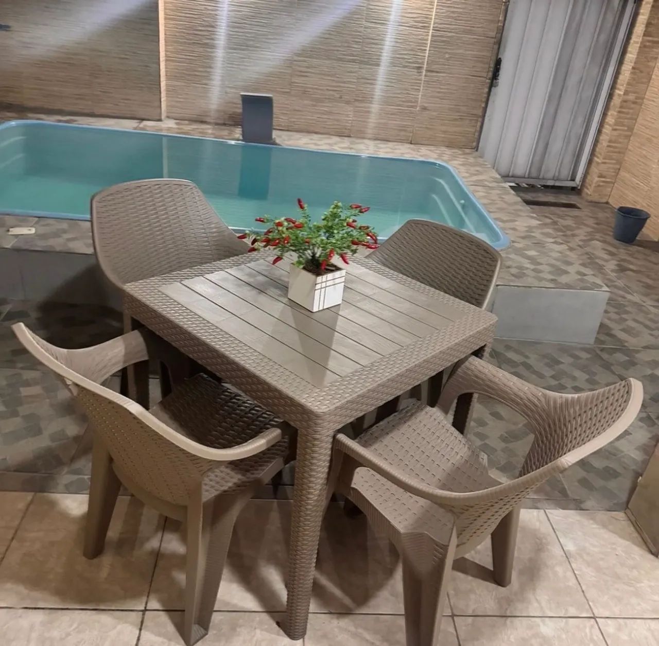 Jogo de mesa estilo rattan pronta entrega  - Foto 2