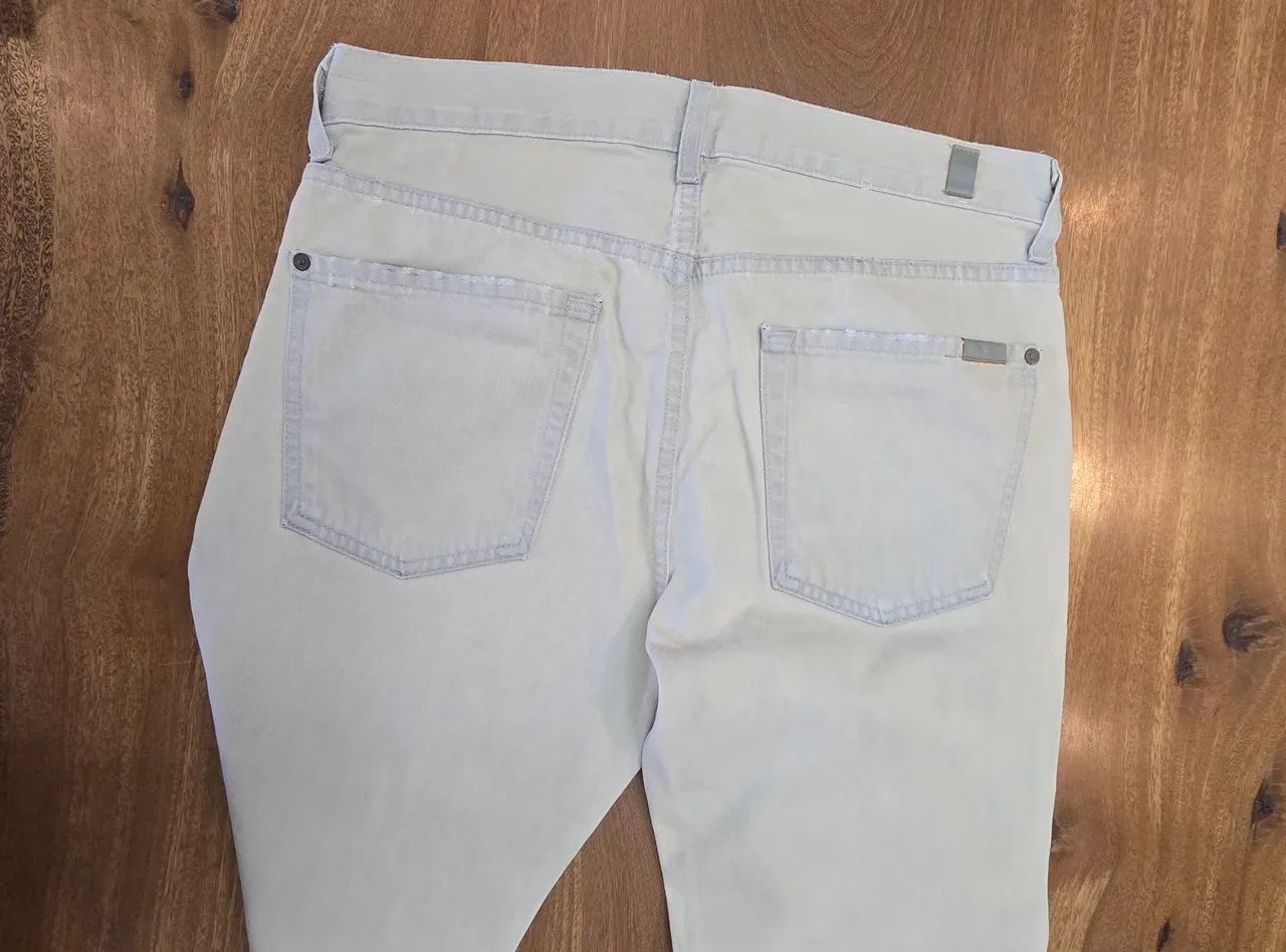 calça jeans 7 for all mankind bege - Foto 2