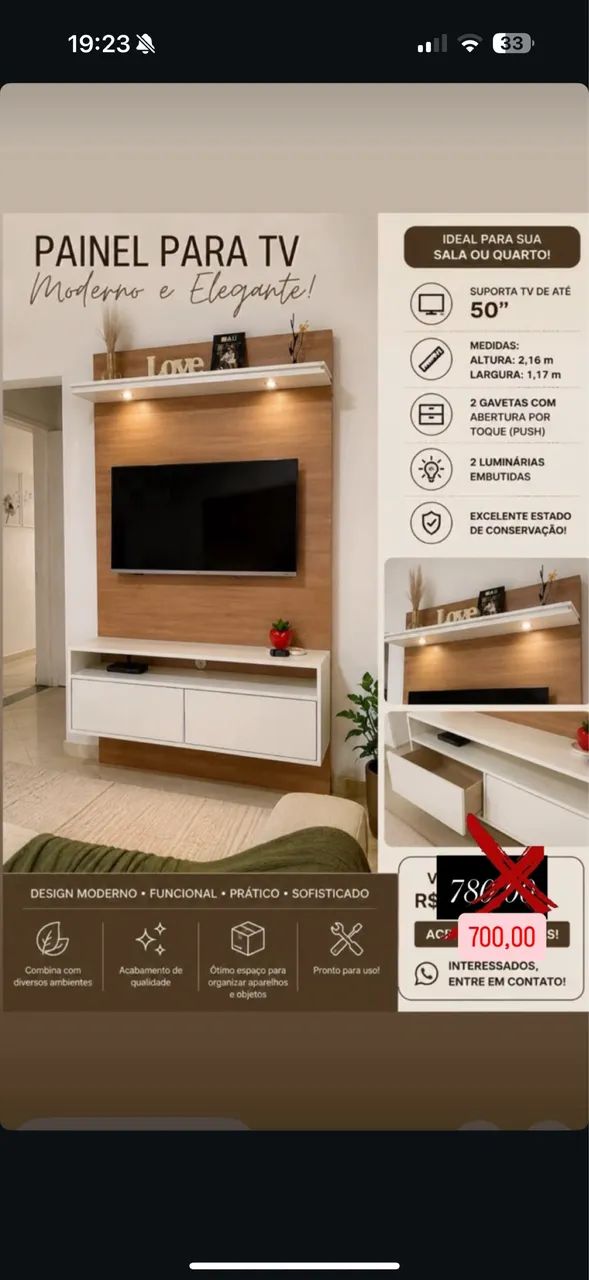 Painel para até 50 polegadas 