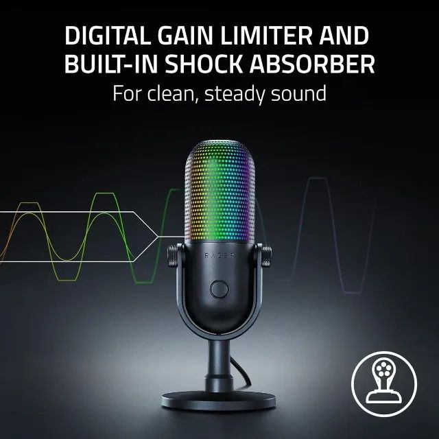 Microfone Razer Seiren V3 Chroma USB para transmissão de áudio Pronta Entrega - Foto 3