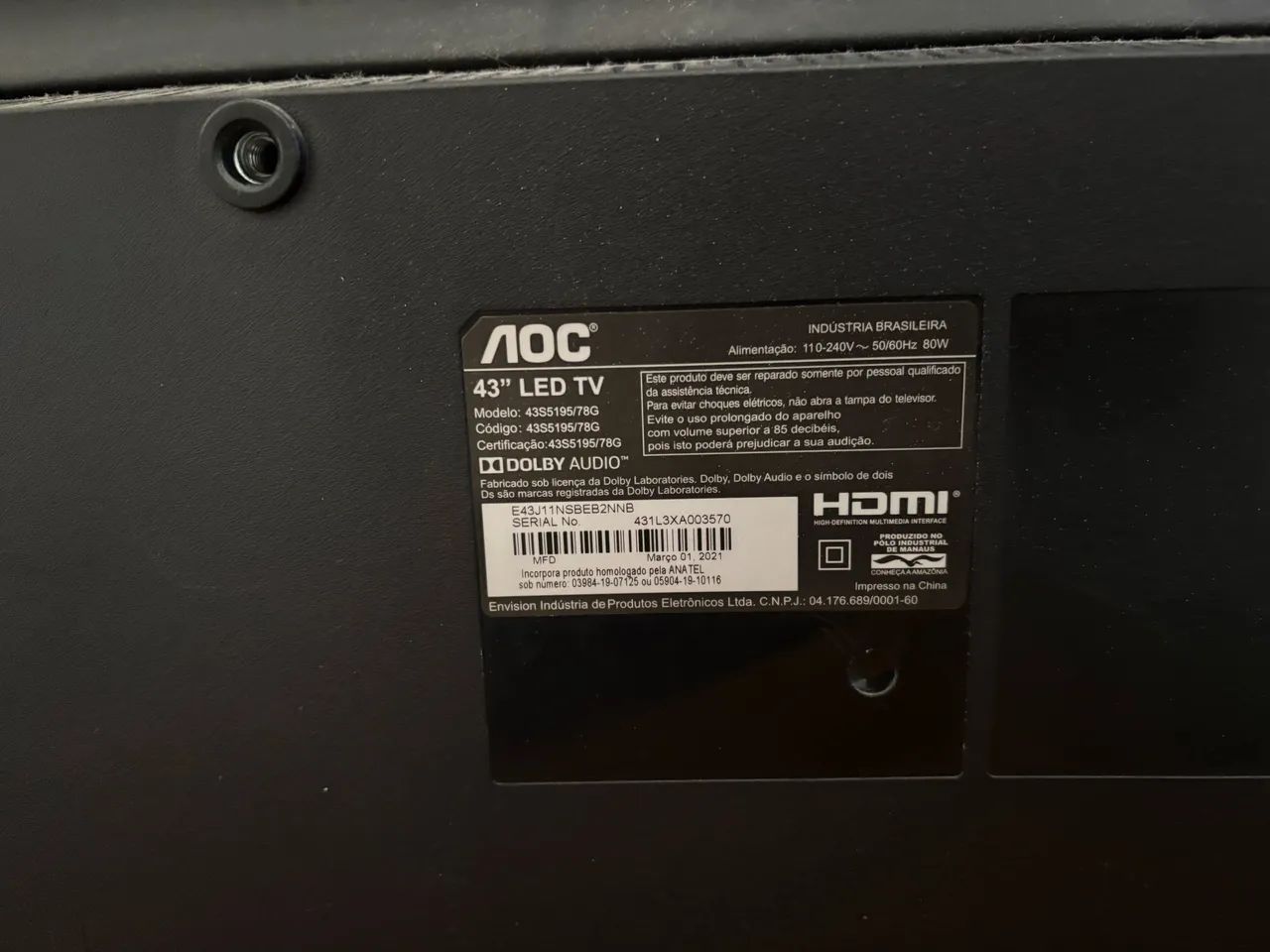 Televisão AOC 43 - Foto 2