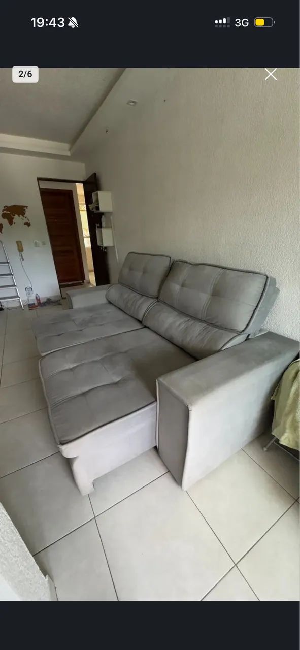 Sofá 4 lugares retrátil 