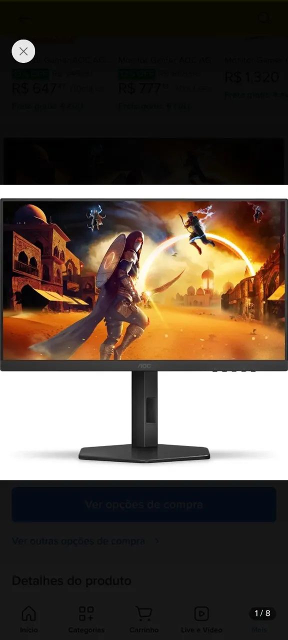 Monitor Gamer Aoc 24'' 180hz 