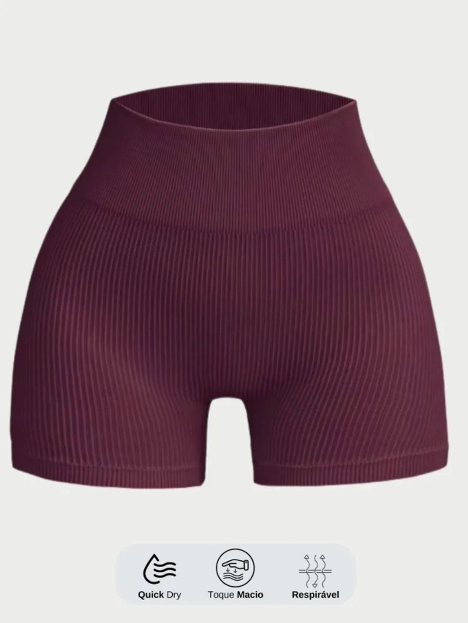 Shorts Canelado Sem Costura 