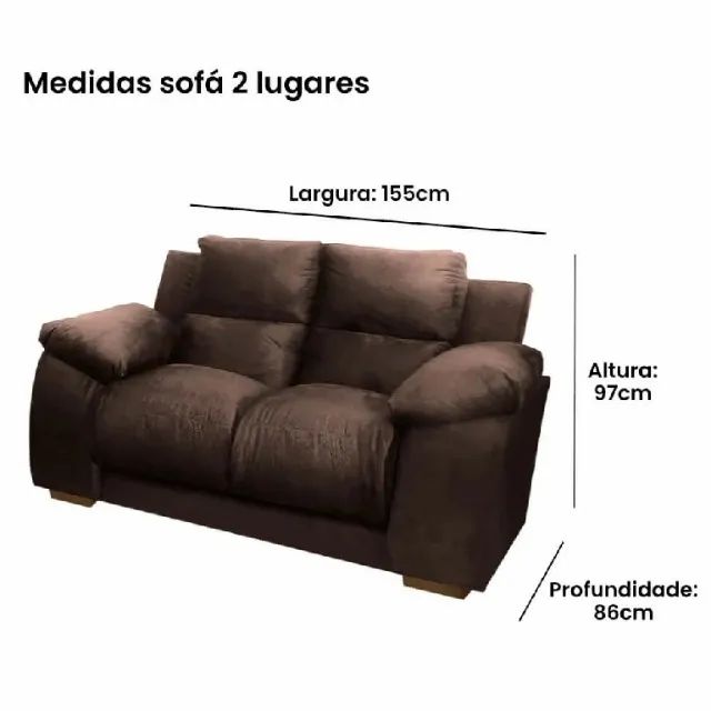 Sofa Luna Estofar 2 Lugares Tecido Veludo - Praia Moveis  - Foto 5