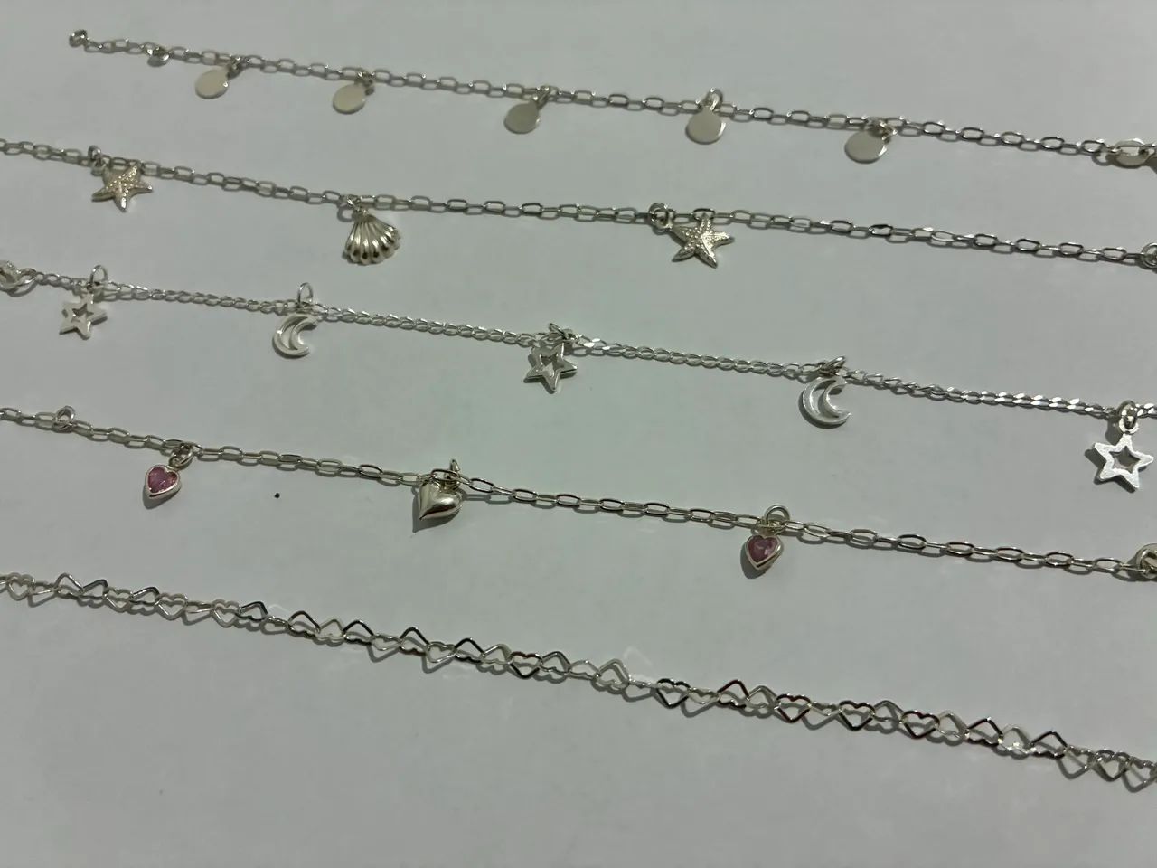 5 Pulseiras Prata 925
