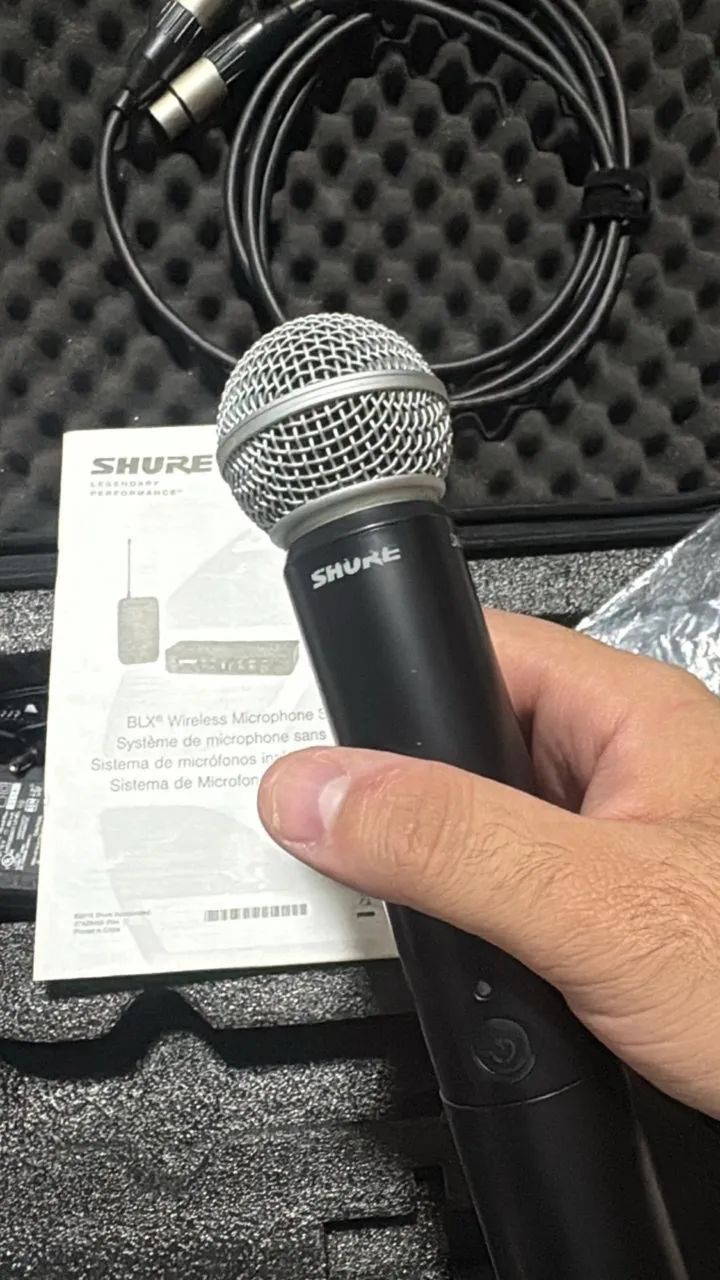 MICROFONE SEM FIO SHURE BLX24BR/PG58 ? ORIGINAL + COMPLETO