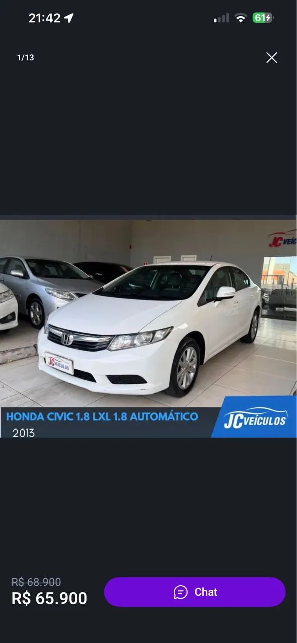 Honda Civic Civic Sed. LXL/ LXL SE 1.8 Flex 16V Aut. 2013