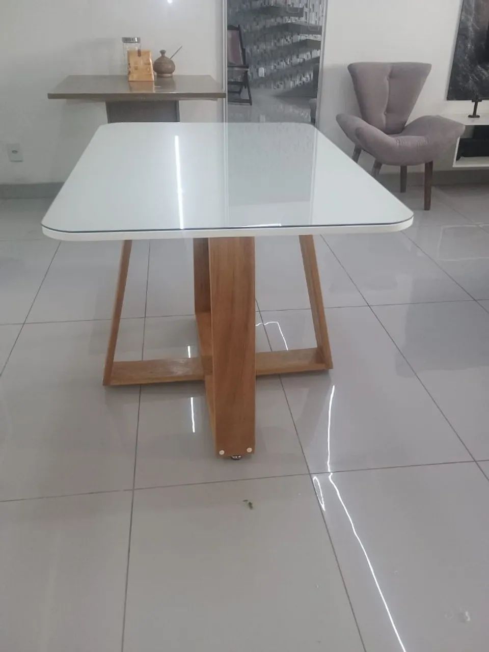 Mesa retangular com vidro 120x80 - Foto 3