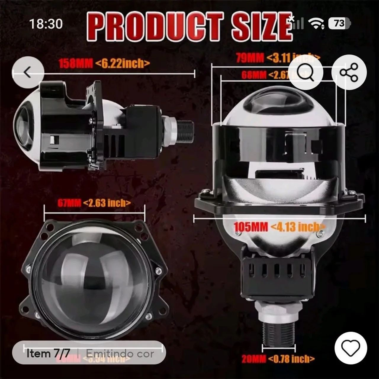 Projetor BI led H4 3 polegadas 6000 Kelvin  - Foto 3