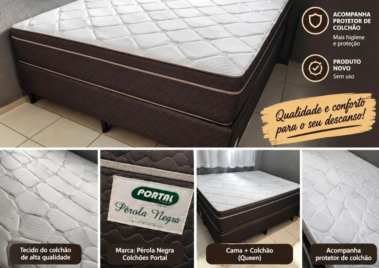 CAMA QUEEN NOVA + PROTETOR DE COLCÃO - Foto 5