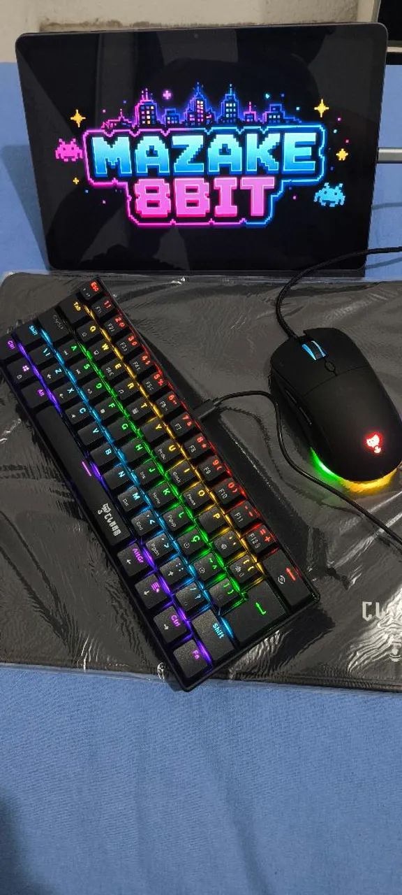 Kit teclado mecânico, mouse e mousepad