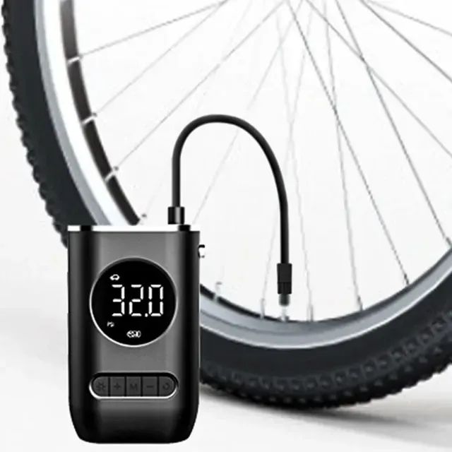 Calibrador Compressor Digital Portátil Sem Fio Pneu Carro Bike - Foto 5
