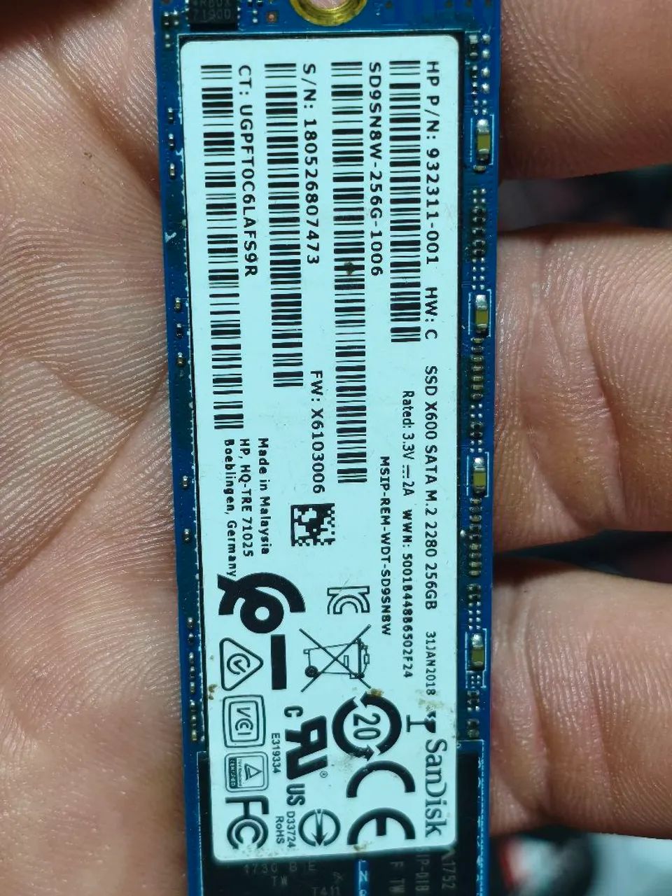 SSD SATA 256 gb