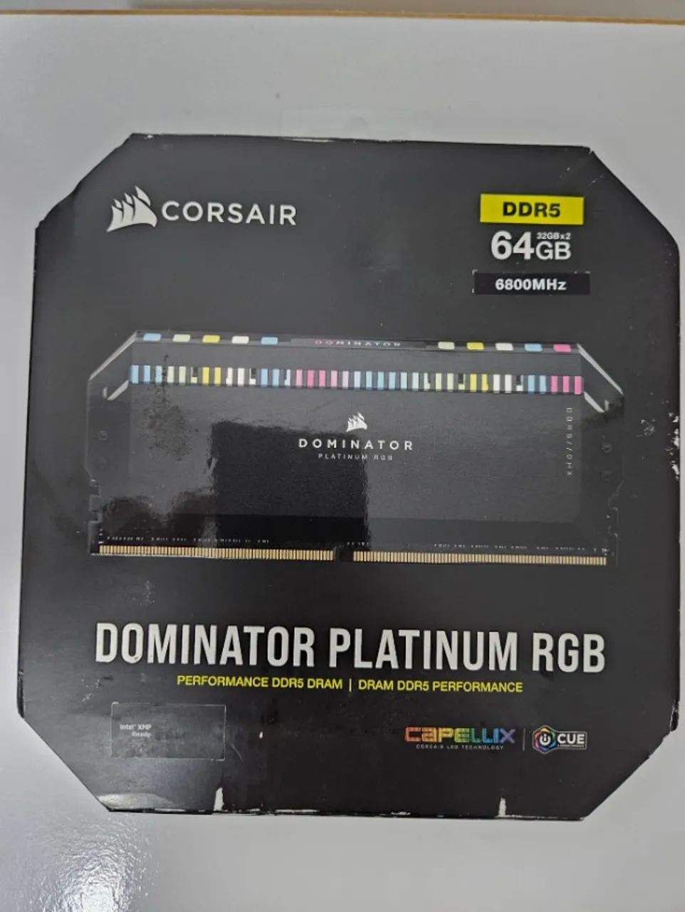 Memória RAM DDR5 Corsair Dominator Platinum, RGB, 64GB (2x32GB), 6800MHz, CL40
