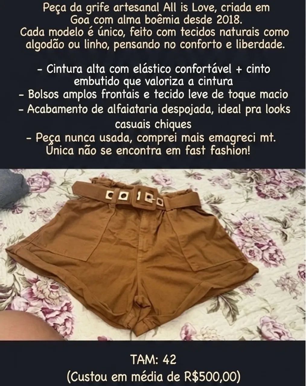Short All is Love - Estilo boho, qualidade autoral e exclusivo! - Foto 5