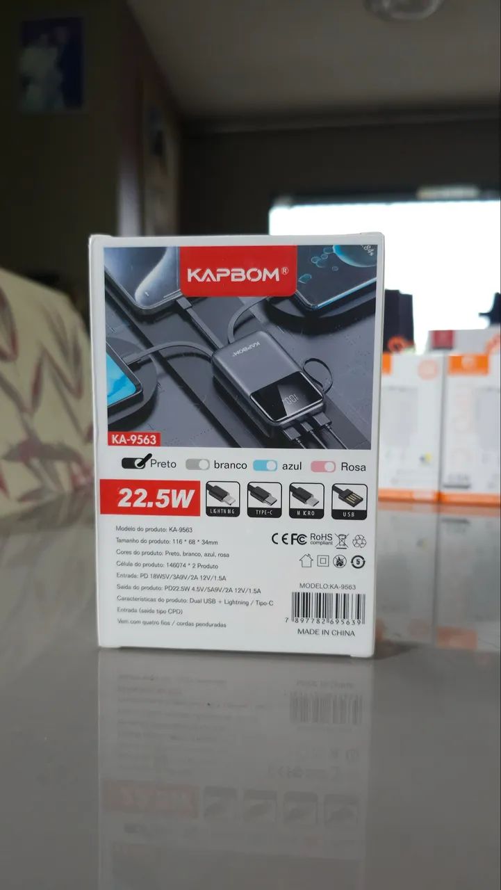 Power Bank 20.000mAh - Com Cabos Integrados | Entrega Hoje - Foto 4