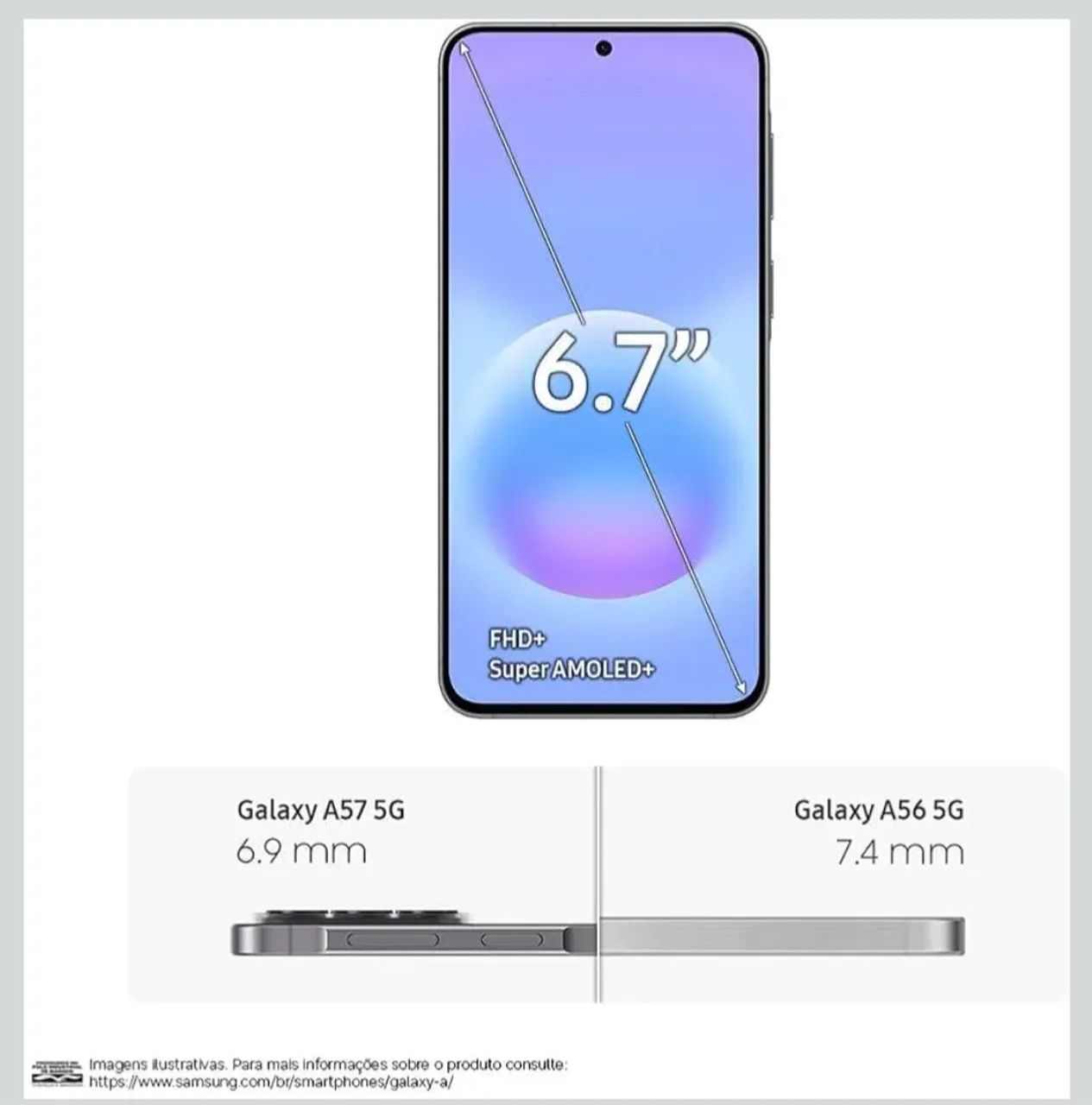 Samsung Galaxy A57 5G (128GB) - Cinza - Foto 2
