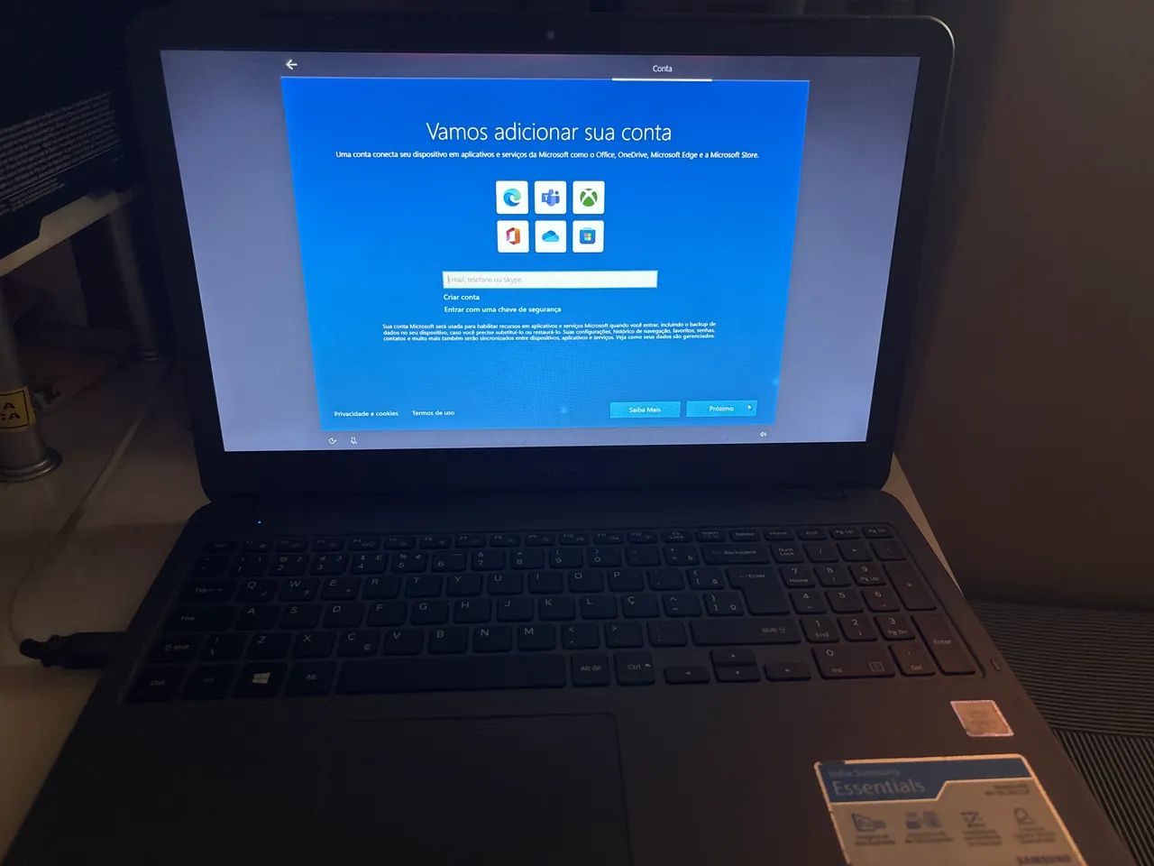Notebook Linha Samsung Essentials 