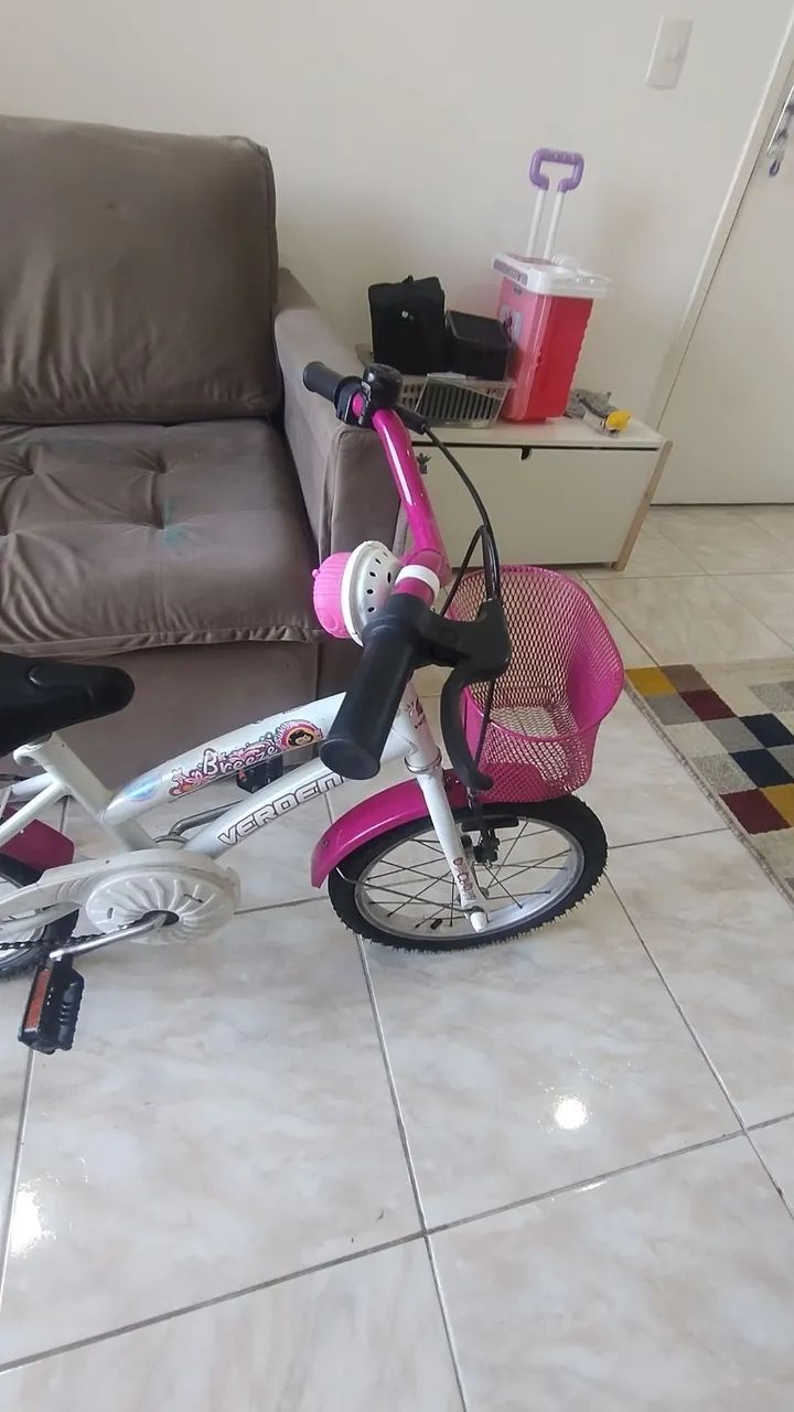 Bicicleta infantil aro 16 freio cesto e buzina  - Foto 4