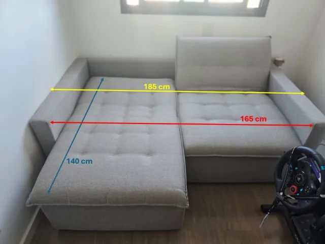Sofá Retrátil Takei Tecido Urano 05  Cinza - Foto 4
