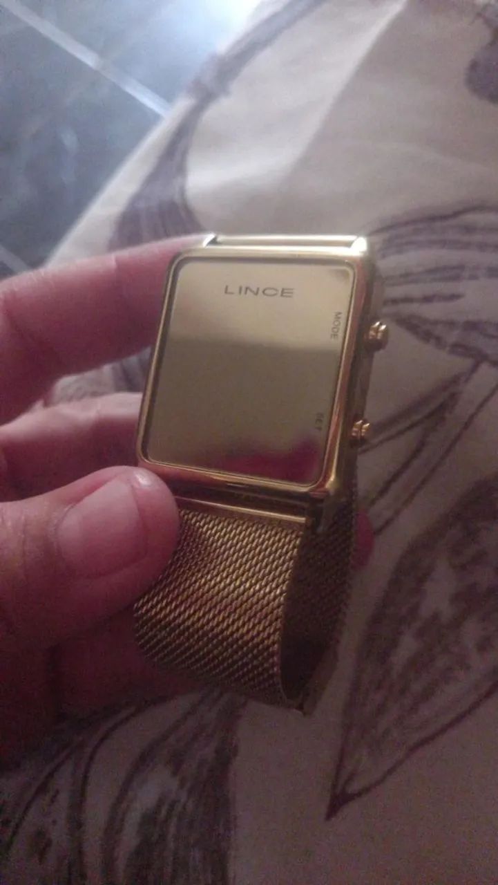 RELÓGIO LINCE DIGITAL DOURADO - Foto 2