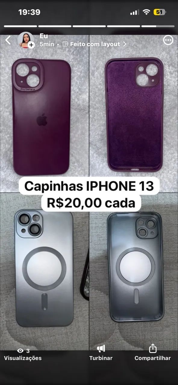 Kit capinhas iphone 13