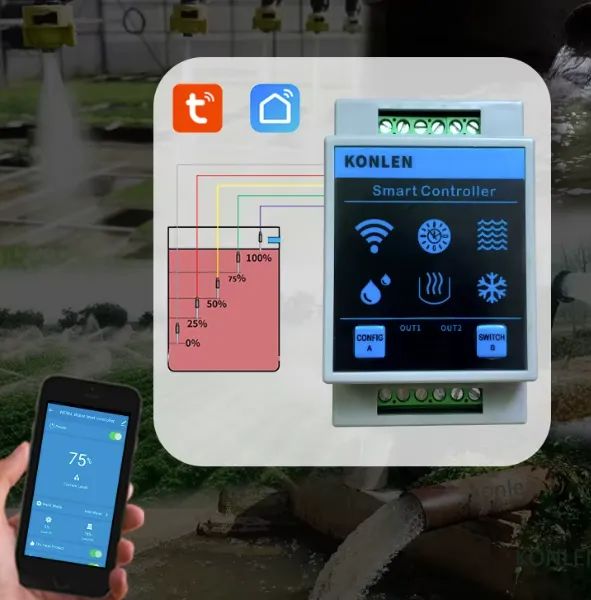 Konlen tuya sensor de nível caixa água wi fi Tuya casa inteligente 220v - Foto 2