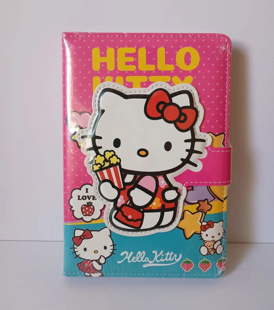 Caderno Hello Kitty Pipoca com Folhas Decoradas 