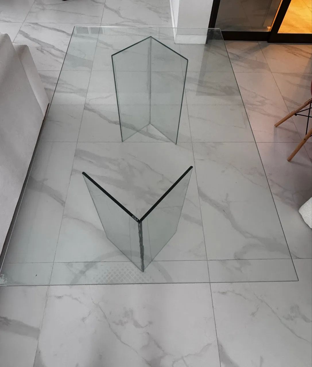 Mesa de vidro chique 