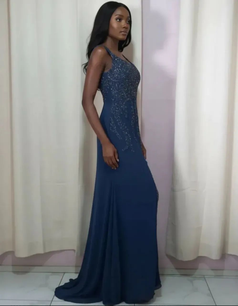 Vestido Azul Bordado Lindíssimo  - Foto 4