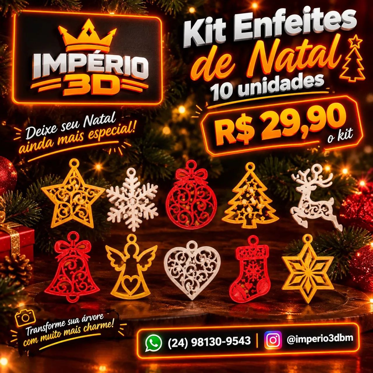 Kit enfeites natalinos