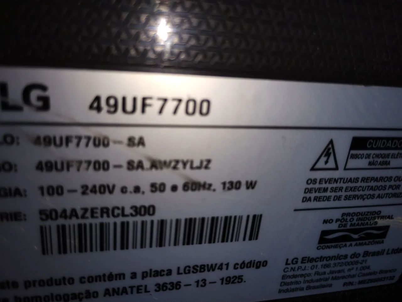 TV LED SMart LG 49 Polegadas Modelo 49UF7700  Tela trincada Ligando  - Foto 2