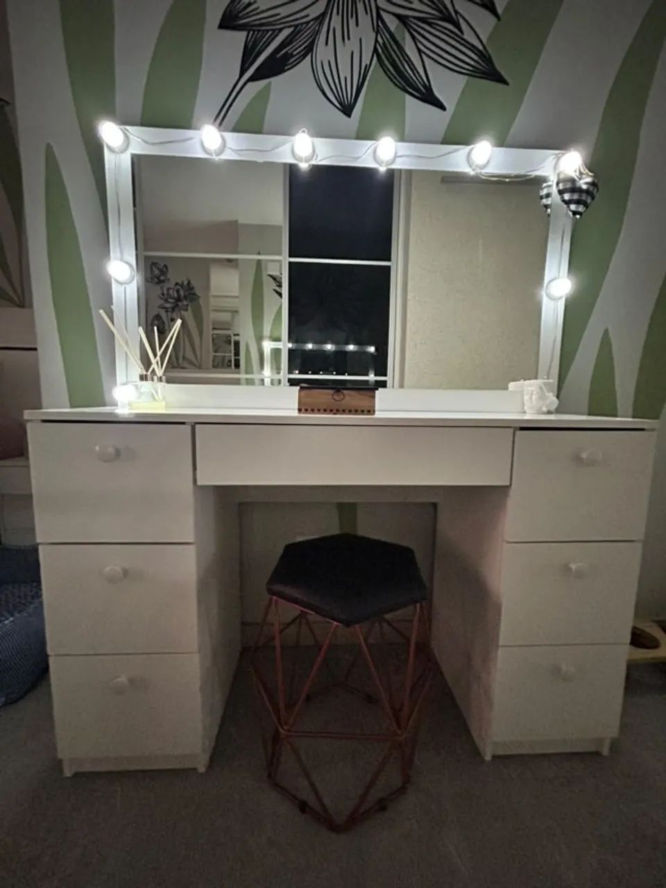 Penteadeira Camarim Branca com Espelho e Iluminação - Foto 2